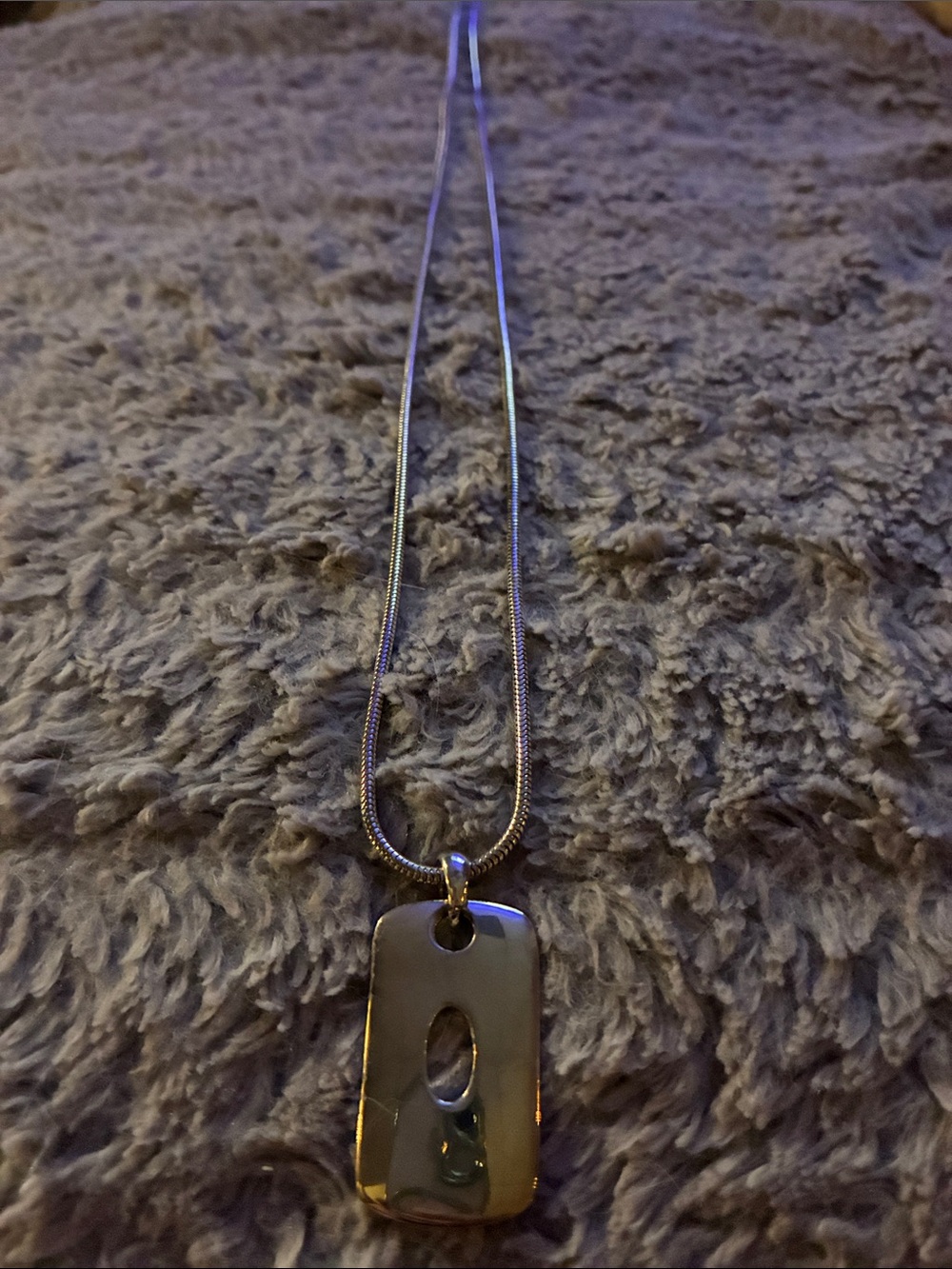 Belk Silver Rectangular Pendant Necklace with Oval Cutout